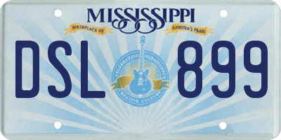 MS license plate DSL899