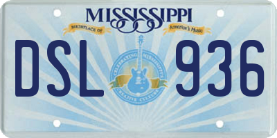 MS license plate DSL936