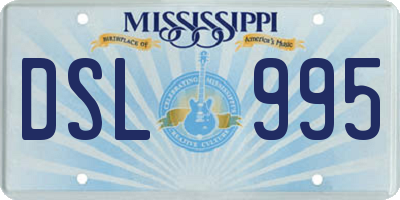 MS license plate DSL995