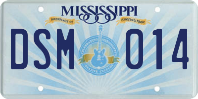 MS license plate DSM014