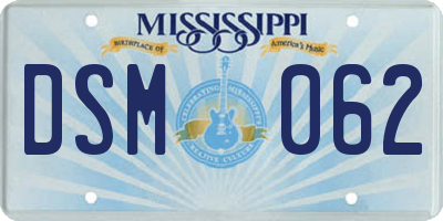 MS license plate DSM062