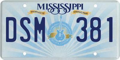 MS license plate DSM381