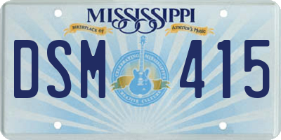 MS license plate DSM415
