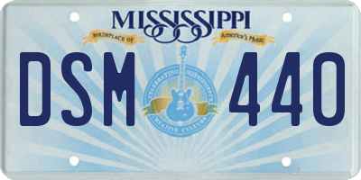 MS license plate DSM440