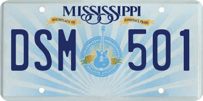 MS license plate DSM501