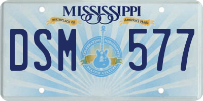 MS license plate DSM577