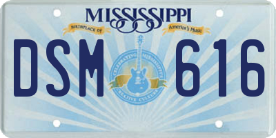 MS license plate DSM616