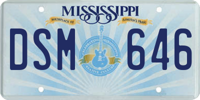MS license plate DSM646