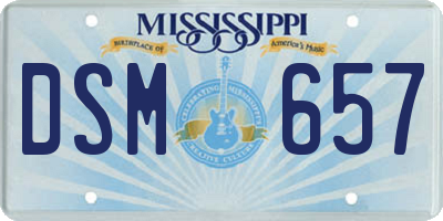 MS license plate DSM657