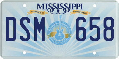 MS license plate DSM658