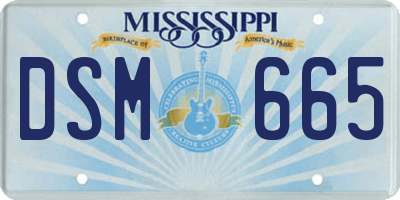 MS license plate DSM665