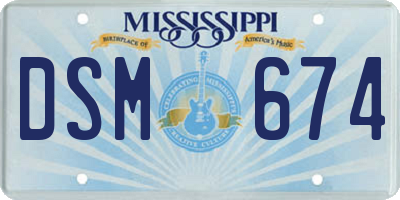 MS license plate DSM674