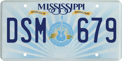 MS license plate DSM679