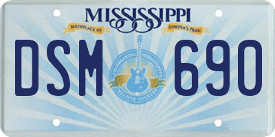 MS license plate DSM690