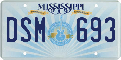 MS license plate DSM693