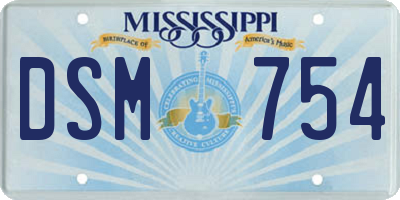 MS license plate DSM754