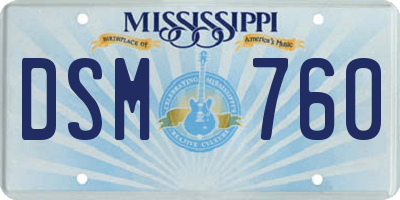 MS license plate DSM760