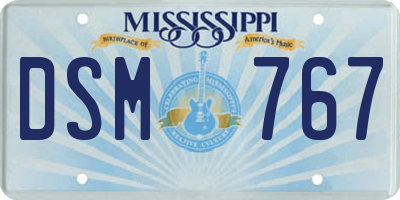 MS license plate DSM767
