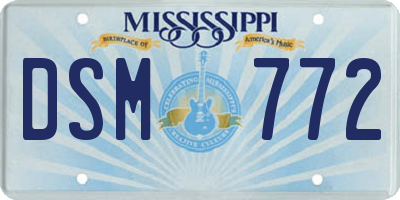 MS license plate DSM772