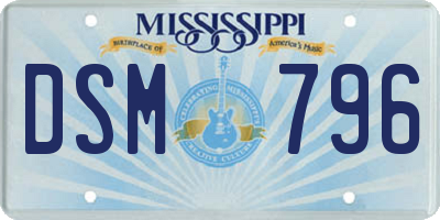 MS license plate DSM796