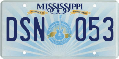 MS license plate DSN053