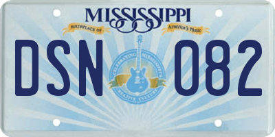 MS license plate DSN082
