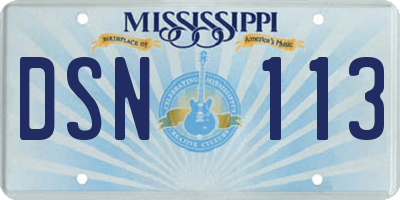 MS license plate DSN113