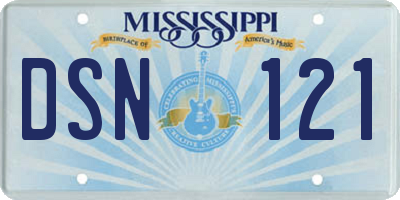 MS license plate DSN121