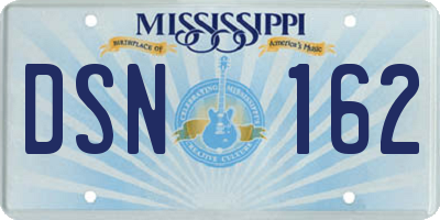 MS license plate DSN162