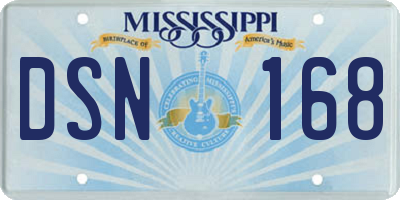 MS license plate DSN168