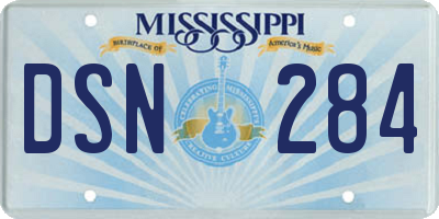 MS license plate DSN284