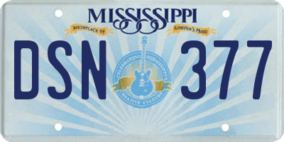 MS license plate DSN377
