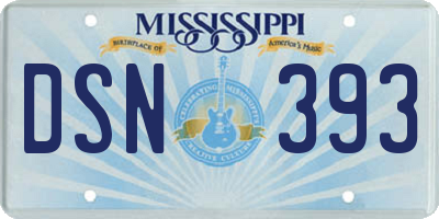 MS license plate DSN393