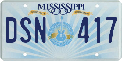 MS license plate DSN417