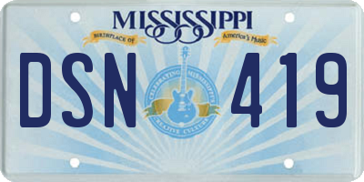 MS license plate DSN419