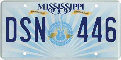 MS license plate DSN446