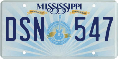 MS license plate DSN547