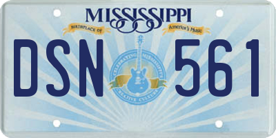 MS license plate DSN561