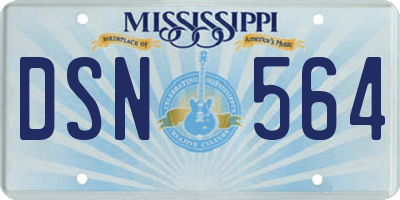 MS license plate DSN564