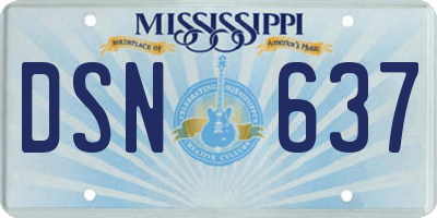 MS license plate DSN637