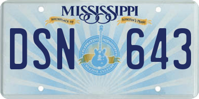 MS license plate DSN643