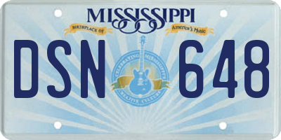 MS license plate DSN648