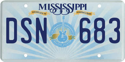 MS license plate DSN683