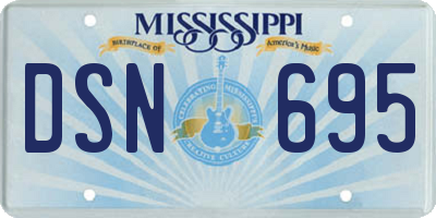 MS license plate DSN695
