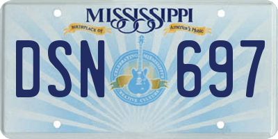 MS license plate DSN697