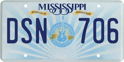 MS license plate DSN706
