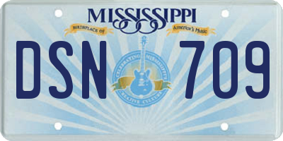 MS license plate DSN709