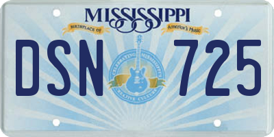 MS license plate DSN725