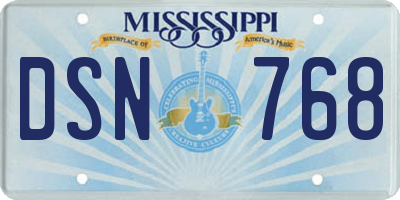 MS license plate DSN768