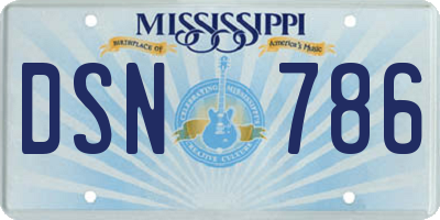 MS license plate DSN786